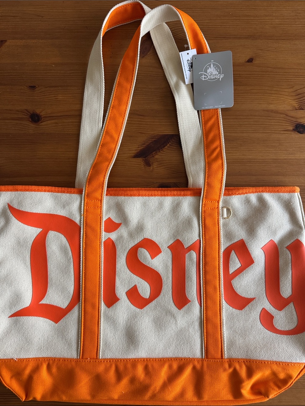 Disney Disneyland Resort Icon Mania Orange & Cream Large Canvas Shopper Tote Bag